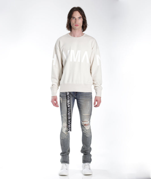 STRAT SUPER SKINNY FIT JEAN w/BLACK BELT IN ALLOY 2