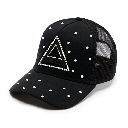 Hvman's Triangle Logo Mesh Trucker Hat in Black