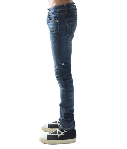 Strat Super Skinny Jeans – Light Sand Blue, Ripped Stretch Denim