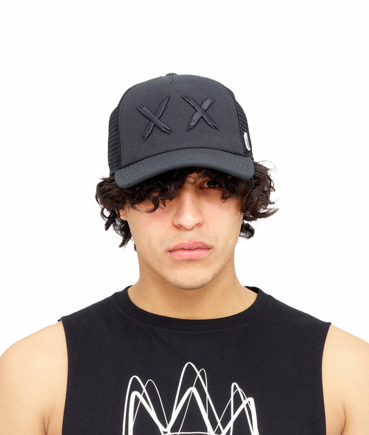Black XX Mesh Back Trucker Hat – Curved Visor, Classic Fit