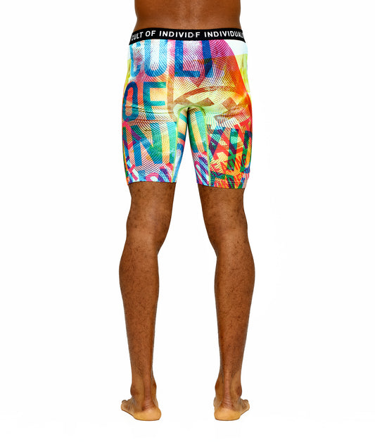 CULT BRIEFS 2 PACK "PARADISE" PRINT/SURF BLUE SOLID