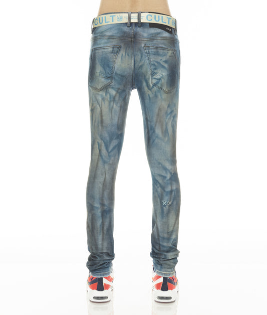 PUNK SUPER SKINNY STRETCH w/BABY BLUE BELT IN KASSO
