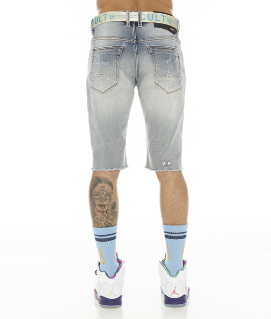 ROCKER MENS SHORT STRETCH w/ BELT IN BLEACH