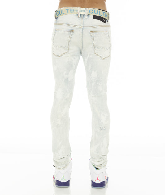 PUNK SUPER SKINNY STRETCH w/ BELT IN SKY