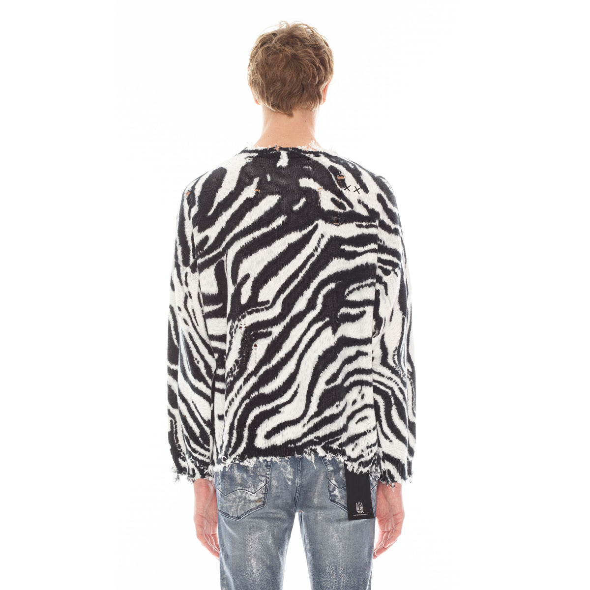 CREW NECK SWEATER IN ZEBRA – Cult of Individuality
