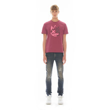 Load image into Gallery viewer, SHIMUCHAN BRUSHED LOGO SHORT SLEEVE CREW NECK TEE 26/1&#39;S IN CABERNET