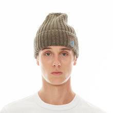 Load image into Gallery viewer, KNIT HAT WITH CLEAN 2 TONE SHIMUCHAN LOGO IN MOSS