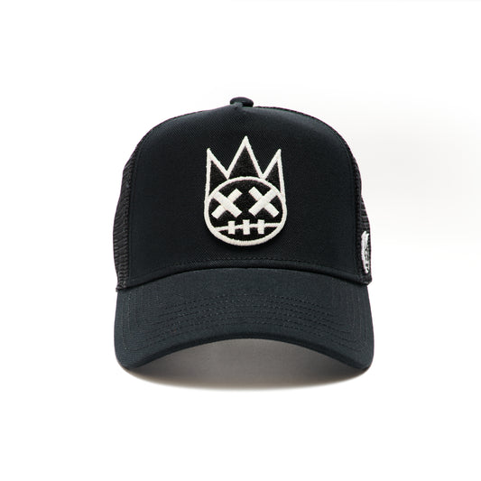 Black Trucker Hat – Mesh Back, White Clean Logo