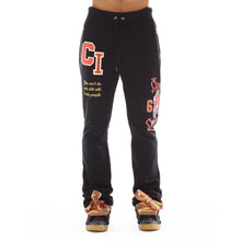 Load image into Gallery viewer, HIPSTER SWEATPANTS &quot;VARSITY&quot; IN BLACK
