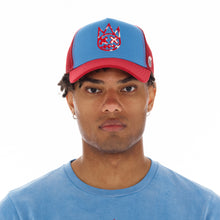 Load image into Gallery viewer, CLEAN LOGO MESH BACK TRUCKER CURVED VISOR IN VINTAGE BLUE