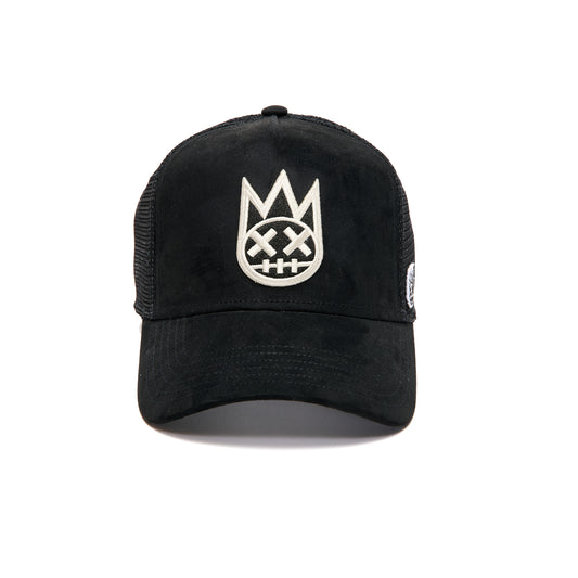 Mesh Back Trucker Hat In Vintage Black Shimuchan Logo