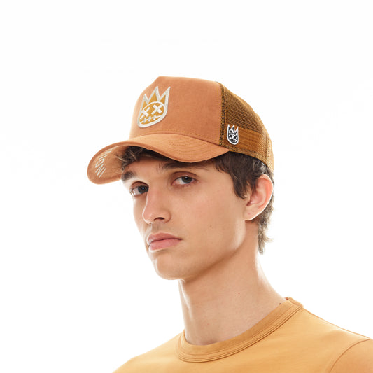 Shimuchan Vintage Rust Trucker Hat – Mesh Back, Logo Cap