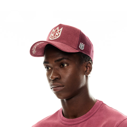 Shimuchan Vintage Merlot Trucker Hat – Mesh Back, Logo Cap