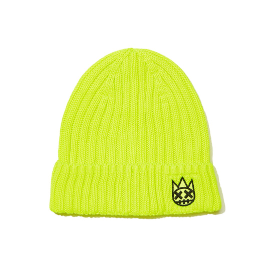 Shimuchan Logo Knit Hat In Neon Yellow