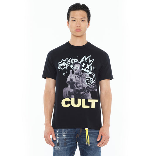 Cult's Heavyweight Short Sleeve Crew Neck Tee "Cash" in Black
