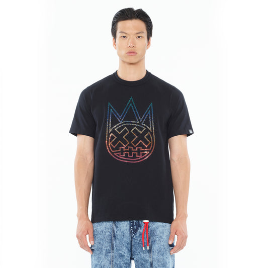 Cult's Heavyweight Short Sleeve Crew Neck Tee "Gradient Logo" in Black