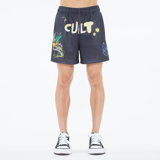 Cult's Mesh Shorts in Graffiti