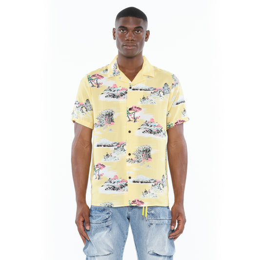 Cult's Cuban Short Sleeve Woven Shirt in Senshi