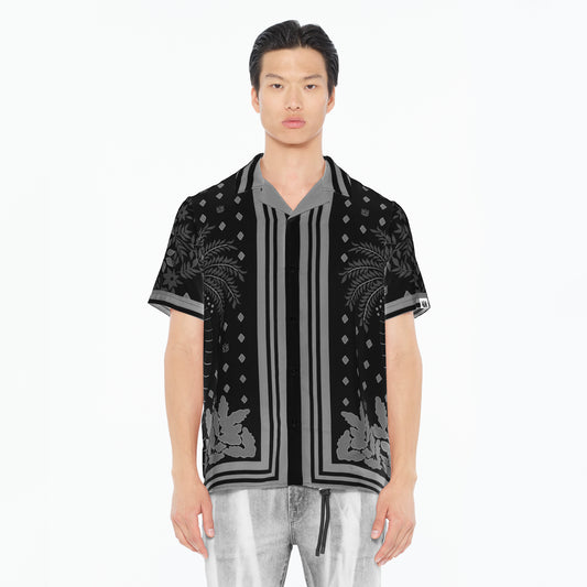 Cult's Cuban Short Sleeve Woven Shirt in Black Retro