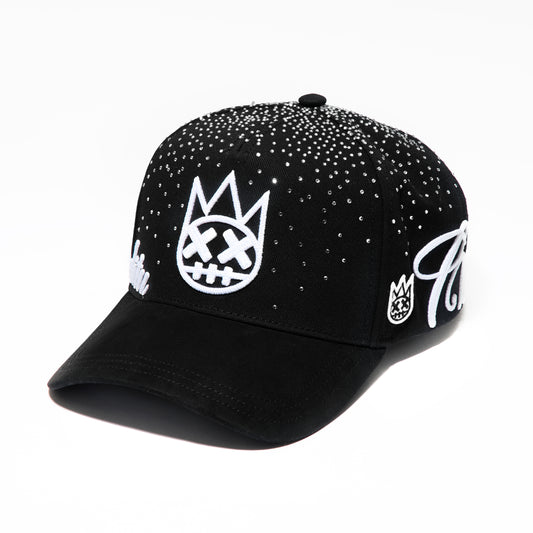 Cult's Exclusive "Crystals" 5 Panel A Frame Trucker Hat in Black