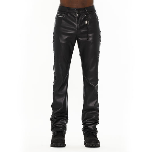 Cult's Lenny Bootcut 603 Jeans in Black Faux Leather