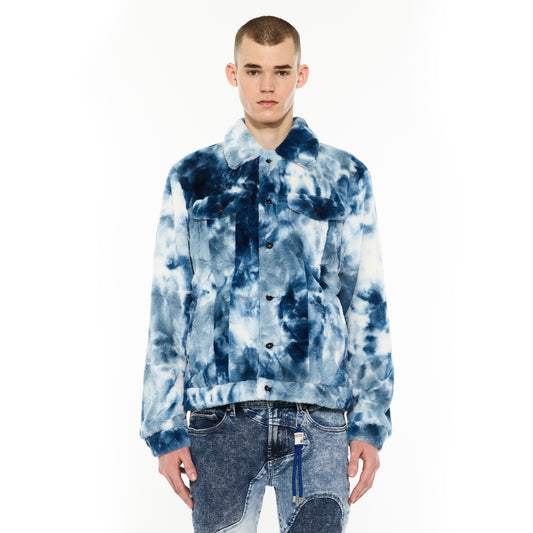 Cult's Type II Polar Fleece Jacket in Navy Faux Fur