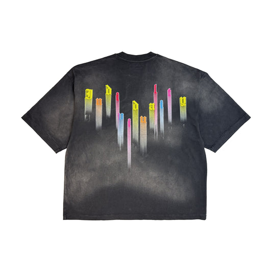 Cult's Oversized Heavyweight Boxy Short Sleeve Crew Neck Tee "Cult" in Vintage Charcoal