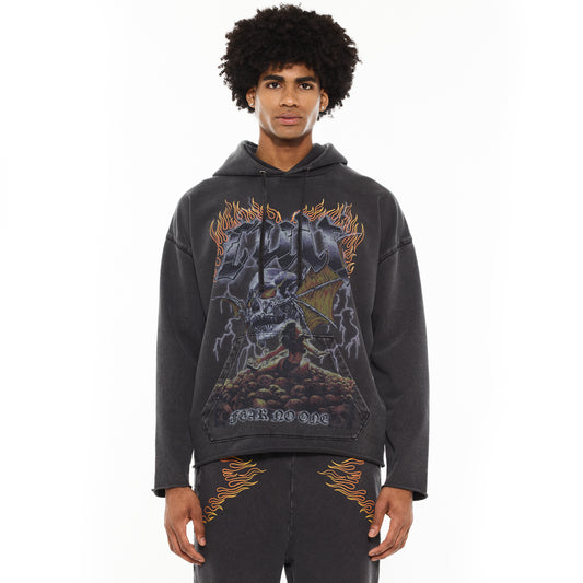 Cult's Pullover Novelty Hoody in Vintage Charcoal