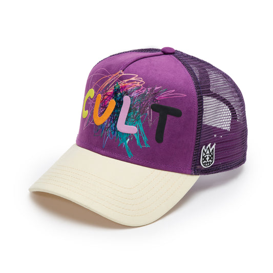 Cult's Logo Mesh Back Trucker Hat "Cult Logo" in Hyacinth Violet
