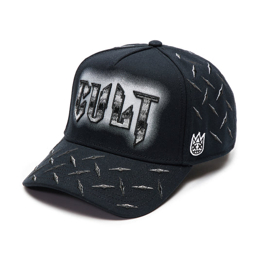 Cult's Logo Mesh Back Trucker Hat "Instruments" in Black