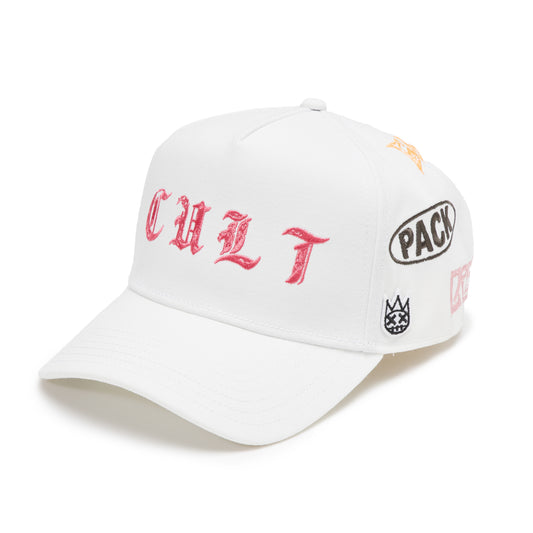 Cult's Logo Mesh Back Trucker Hat "Cult Community" in Winter White