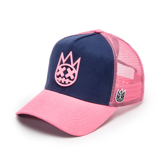 Cult's Logo Mesh Back Trucker Hat "Shimuchan" in Midnight Blue