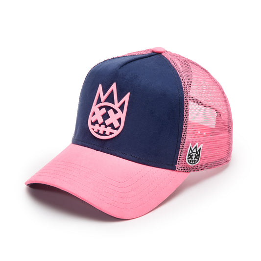 Cult's Logo Mesh Back Trucker Hat "Shimuchan" in Midnight Blue