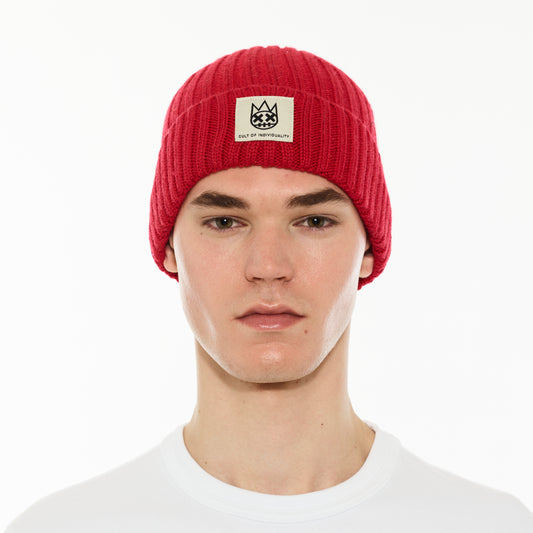 Cult's Knit Hat in Rouge Red