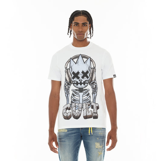 Cult's Short Sleeve Crew Neck Tee "Evolution" in White