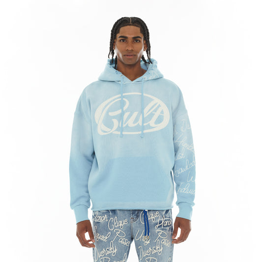 Cult's Pullover Novelty Hoody "Community" in Blue Glow