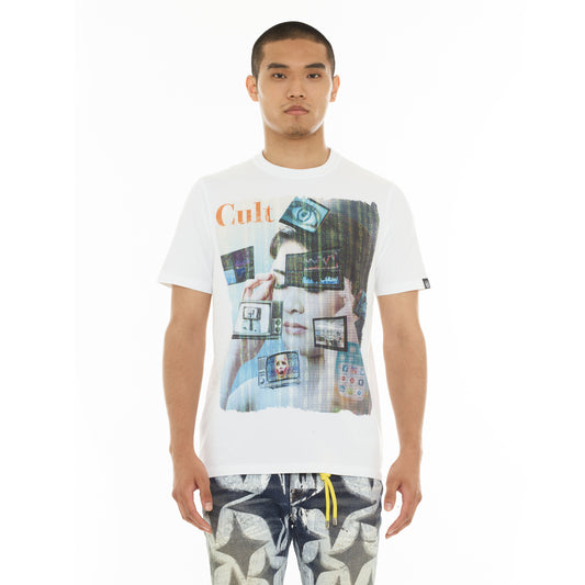 Cult's Heavyweight Short Sleeve Crew Neck Tee "Did We Dream Too Fast" in White