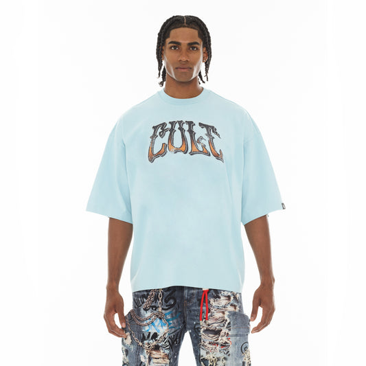 Cult's Oversized S/S Crew Neck Tee Summer Of Something Special 2026 in Blue Glow