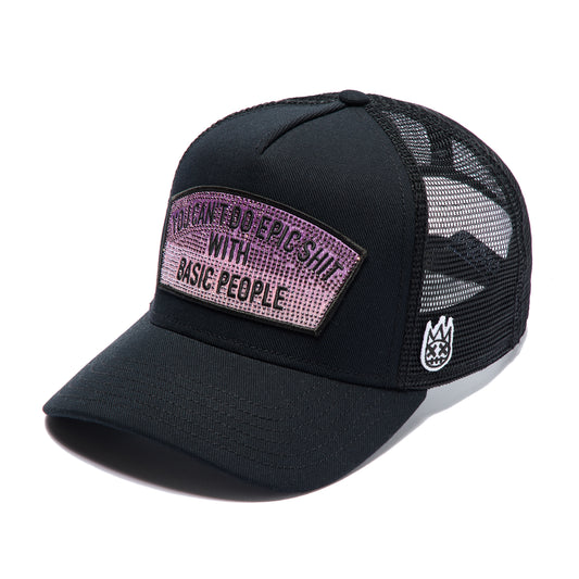Cult's Mesh Trucker Hat "Epic Shit" Crystals In Black