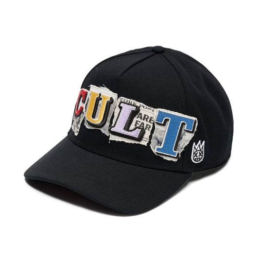 Cult's A Frame Trucker Hat "Cult Newsprint" In Black