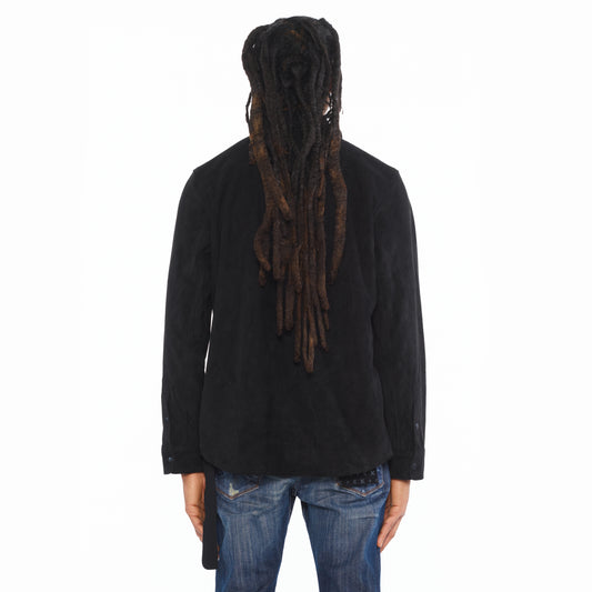 Cult's Classic Suede Full Button Shirt In Black