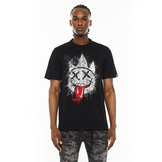 Cult's Crew Neck Tee - Tongue in Black