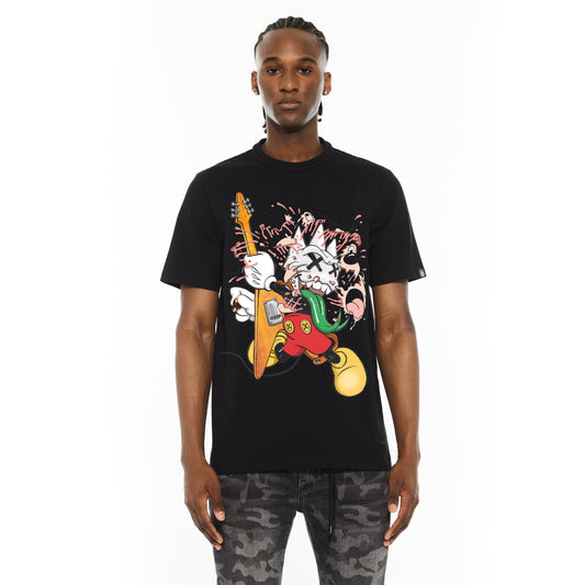 Cult's Crew Neck Tee - Rock N Roll in Black