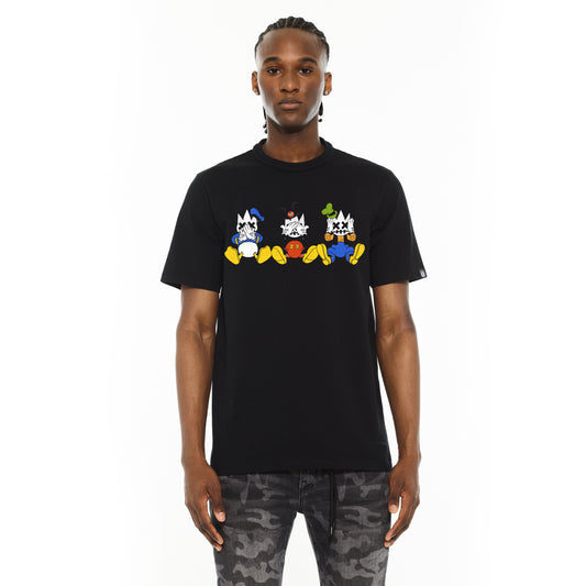 Cult's Crew Neck T - See, Speak, Hear No Evil in Black