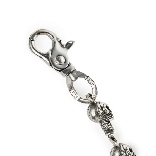 PREORDER! Cult's .925 Sterling Silver Plated Wallet Chain in Silver Skull