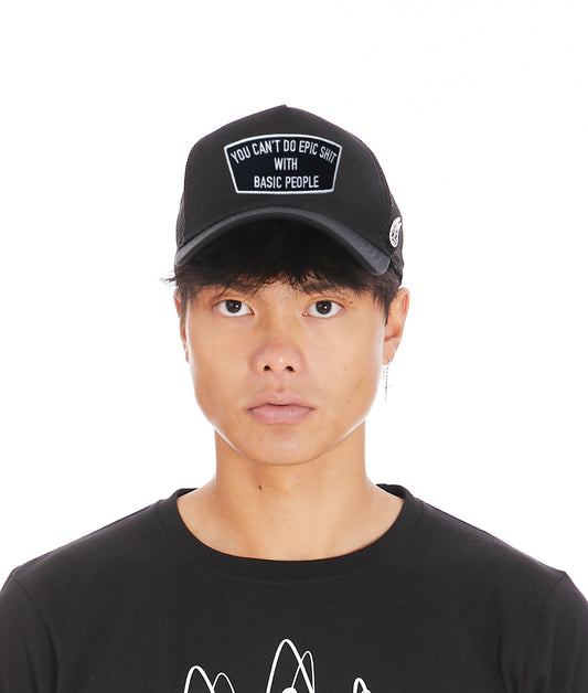 Epic Trucker Hat – Black Mesh Back, Curved Visor Cap