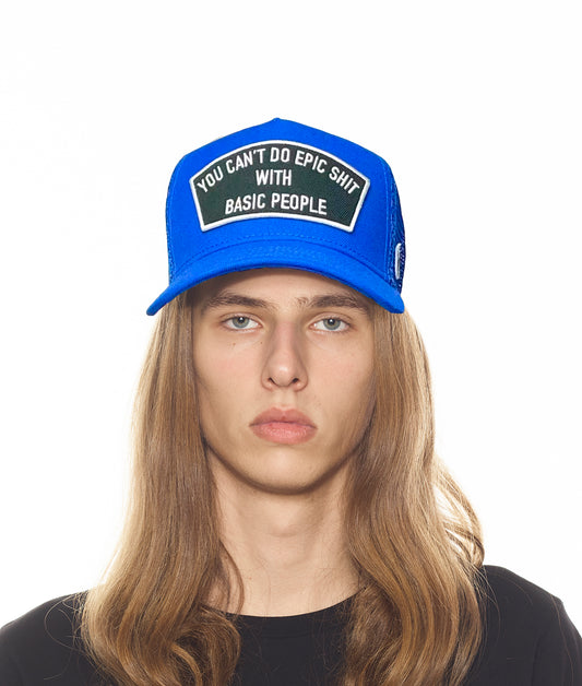 Royal Blue Trucker Hat – Epic Design, Mesh Back, Curved Visor