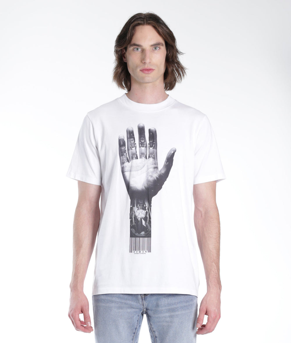 NOVELTY TEE HAND IN WHITE