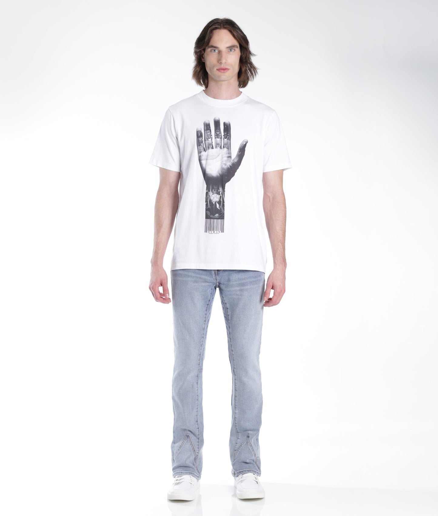 NOVELTY TEE HAND IN WHITE