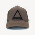 TRIANGLE LOGO MESH TRUCKER CAP IN SAGE